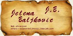 Jelena Baljković vizit kartica